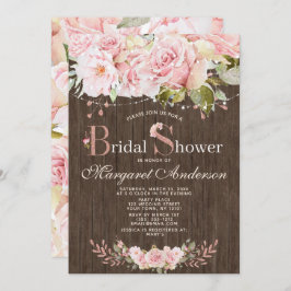 Rosa Brautparty und Lights Einladung