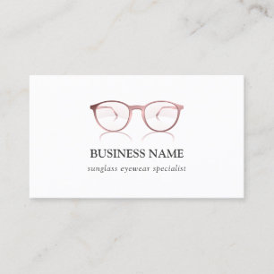 Rosa Brille Augenoptik Kalligrafie Visitenkarte