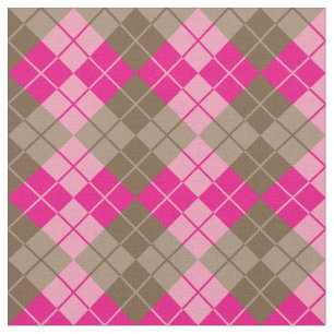 Rosa-Brown Raute Stoff