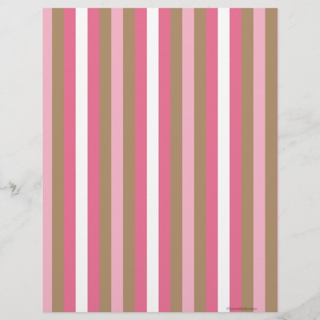 Rosa Brown Striwn Scrapbook Paper (Vorderseite)