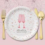 Rosa Brunch und Bubbly Brautparty Pappteller<br><div class="desc">Zwei rosa Glasflöten auf einem Hintergrund aus rosa und goldfarbenem Konfetti,  diese Teller sind perfekt für ein Brautparty Brunch und Blubby Thema. PASSENDE Artikel in unserer Sammlung.</div>
