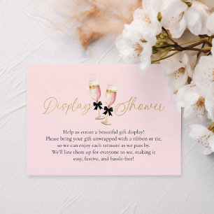 Rosa Brunch und Bubbly Display Dusche Begleitkarte
