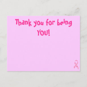 Rosa Brustkrebs Band Danke Postcard Postkarte
