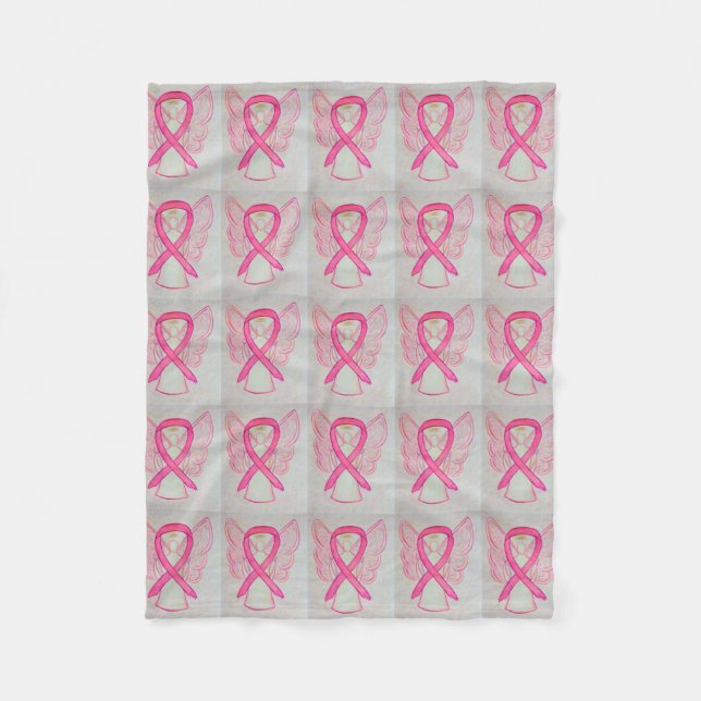 Rosa Brustkrebs-Bewusstsein Ribbon Fleece Blanket (Vorderseite)