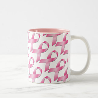 Rosa Brustkrebs-Bewusstseins-Schale Zweifarbige Tasse