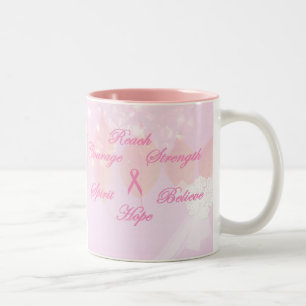 Rosa Brustkrebs-Bewusstseins-Tasse Zweifarbige Tasse
