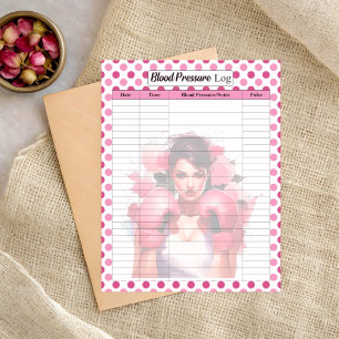 Rosa Brustkrebs-Blutdrucktagebuch Notizblock