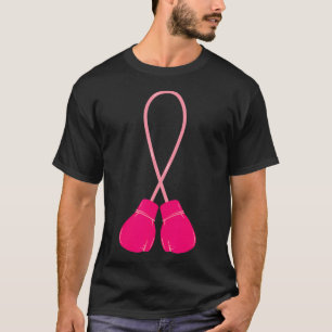 Rosa Brustkrebs Schleife Boxhandschuhe kämpfen T-Shirt
