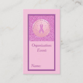Rosa Brustkrebs Schleife Glitzer Visitenkarte 4