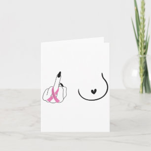 Rosa Brustkrebs Schleife Middle Finger Artistic B Karte
