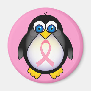 Rosa Brustkrebs Schleife Pinguin-Geschenk Magnet