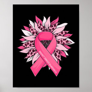 Rosa Brustkrebs Schleife Sonnenblumen Brustkrebs Poster