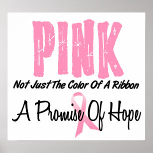 Rosa Brustkrebs Schleife-Symbol der Hoffnung Poster