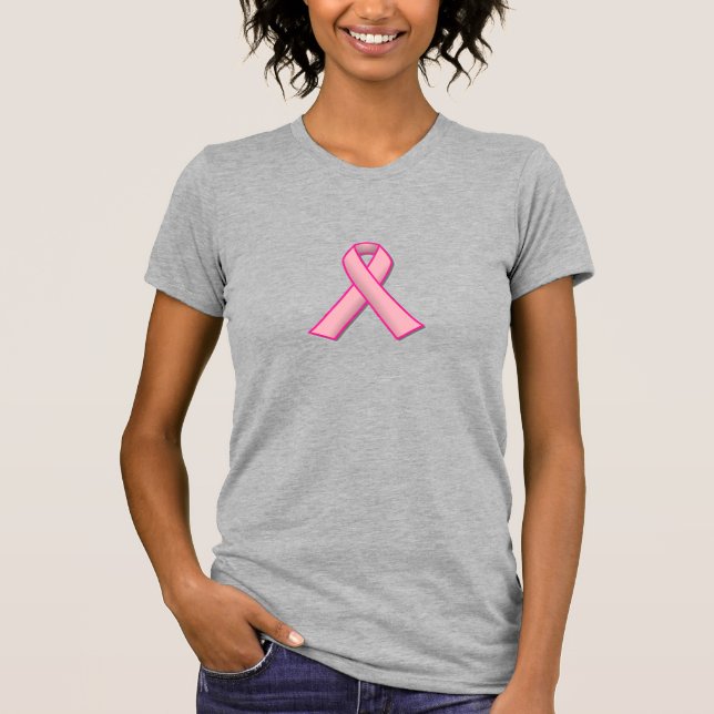 Rosa Brustkrebs Schleife T-Shirt (Vorderseite)