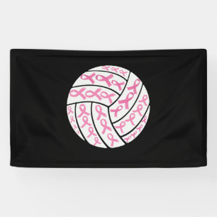 Rosa Brustkrebs Schleife Volleyball-Bewusstsein Banner