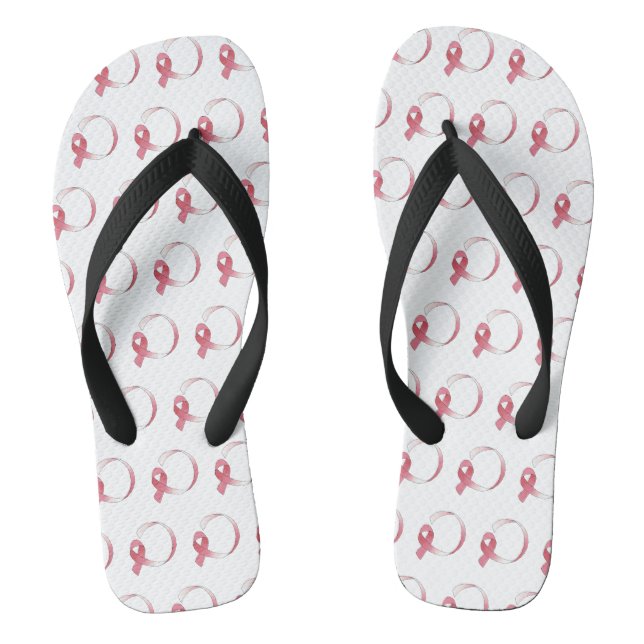 Rosa Brustkrebs-Schleife Zeichnend BCA Monat Flip Flops (Fußbett)