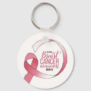 Rosa Brustkrebs-Schleife Zeichnend BCA Monat Schlüsselanhänger