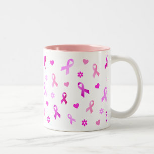 Rosa Brustkrebs Schleife Zweifarbige Tasse