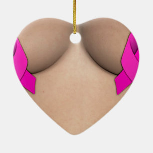 Rosa Brustkrebs Schleifen Weihnachtsschmuck