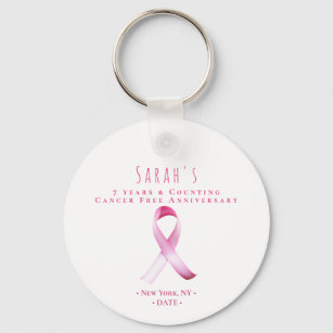 Rosa Brustkrebs Überlebender Fundraiser QR-Code Schlüsselanhänger