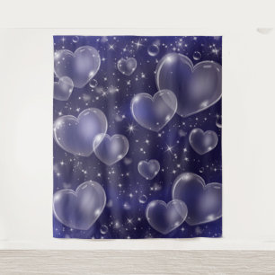 Rosa Bubble-Herzen Süße Mädchen-90er-Foto-Hintergr Wandteppich