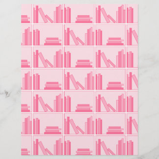 Rosa Bücher auf dem Regal.