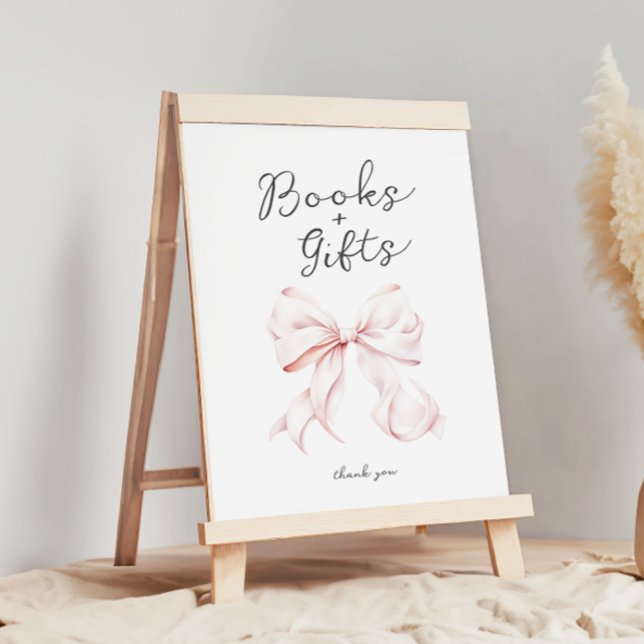 Rosa Bücher für Baby Table Sign Poster (Von Creator hochgeladen)