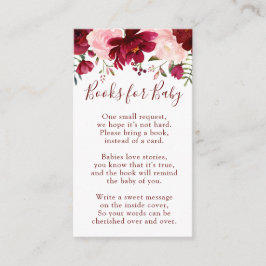 Rosa Bücher für die Babydusche-Aufsteckkarte Begleitkarte