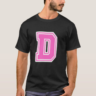 Rosa Buchstabe D Monogramm Initiale für ersten ode T-Shirt
