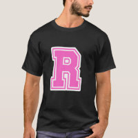 Rosa Buchstabe R Monogramm Anfangsbuchstabe für Vo