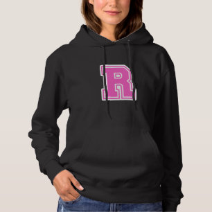 Rosa Buchstabe R Monogramm Initiale für Vornamen N Hoodie