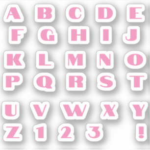 Rosa Buchstaben Alphabet Aufkleber