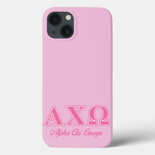 Rosa Buchstaben Alphi Chi-Omegas Case-Mate iPhone Hülle (Rückseite)