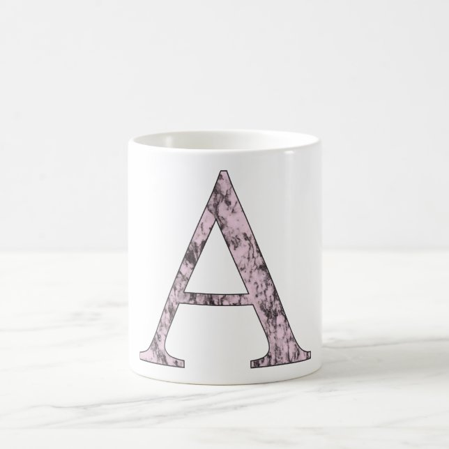 Rosa Buchstaben Ein Monogramm erstes Alpha-Zeichen Kaffeetasse (Mittel)