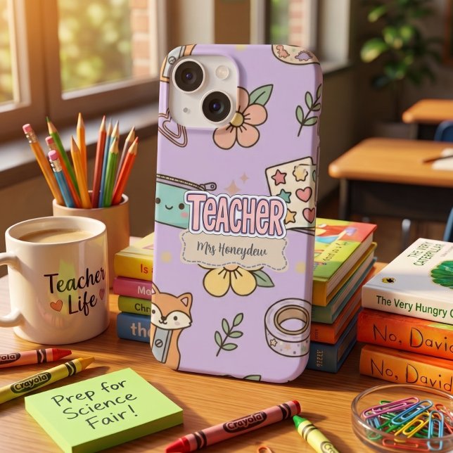 Rosa Buchstaben Lehrer Schulmuster  Case-Mate iPhone Hülle (Von Creator hochgeladen)