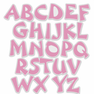 Rosa Buchstaben Transparente Alphabetmauer Aufkleber