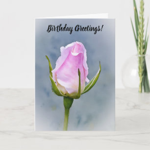 Rosa Bud Blume Geburtstagskarte Karte