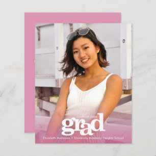 Rosa Budget Abschluss Foto Moderne Einladung