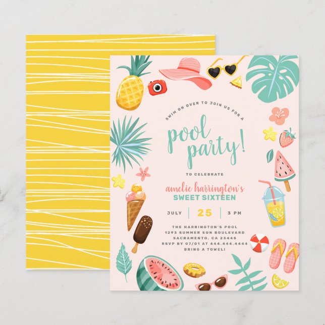 Rosa | Budget Ananas Tropical Pool Party (Vorne/Hinten)