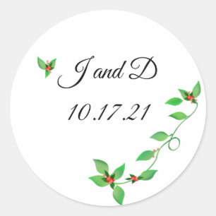 Rosa Buds auf der grünen Wiese Runder Aufkleber