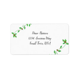 Rosa Buds auf grüner Hochzeit Adressaufkleber