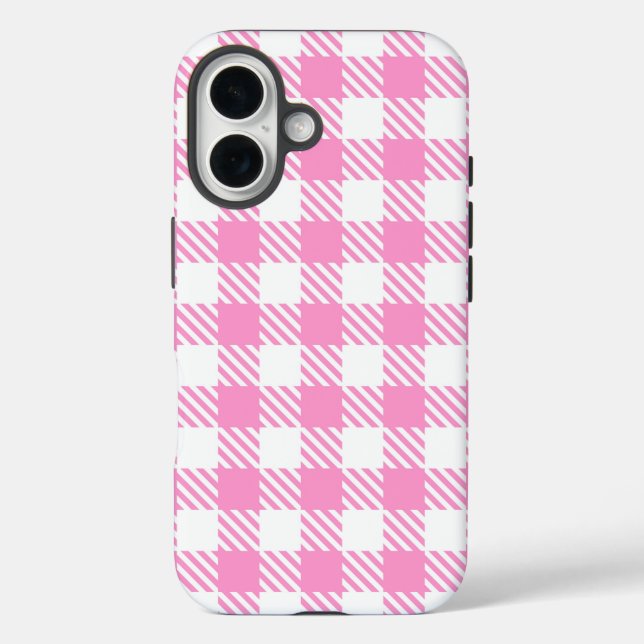 Rosa Buffalo Kariertes Muster Case-Mate iPhone Hülle (Rückseite)