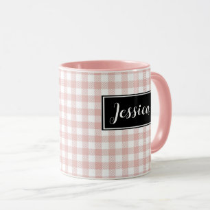 Rosa Buffalo Karo personalisierte Tasse