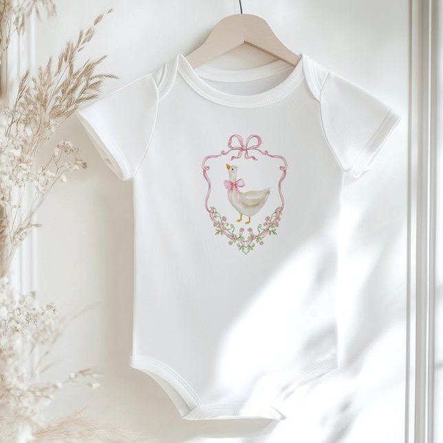 Rosa Bug Gänse Wappen Mädchen Dusche Baby Strampler (Von Creator hochgeladen)