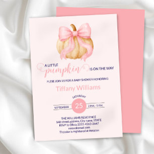 Rosa Bug Kürbis Baby Fall Dusche minimalistisch Einladung