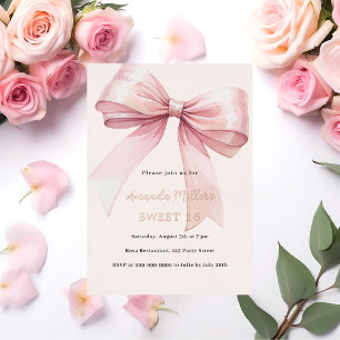 Rosa Bugcreme elegant SWEET 16 Rose Gold Folieneinladung