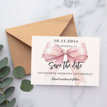 Rosa Bugcreme Geburtstagsparty Save the Date Karte