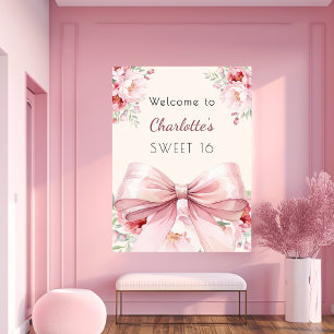 Rosa Bugcremefloralen Sweet 16 welcome Poster