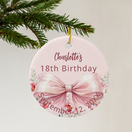 Rosa Bugflorchen Geburtstag Keramik Ornament