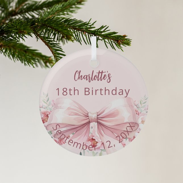 Rosa Bugflorchen Geburtstag Ornament Aus Glas (Von Creator hochgeladen)